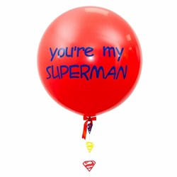 Шар-гигант красный "You're my SUPERMAN" с гирляндой 620 - фото 5519