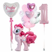 Оформление в стиле My Little Pony с ростовой фигурой Пинки Пай и розовой цифрой 587