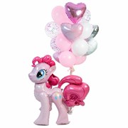 Оформление в стиле My Little Pony с ростовой фигурой Пинки Пай и связкой воздушных шаров 588